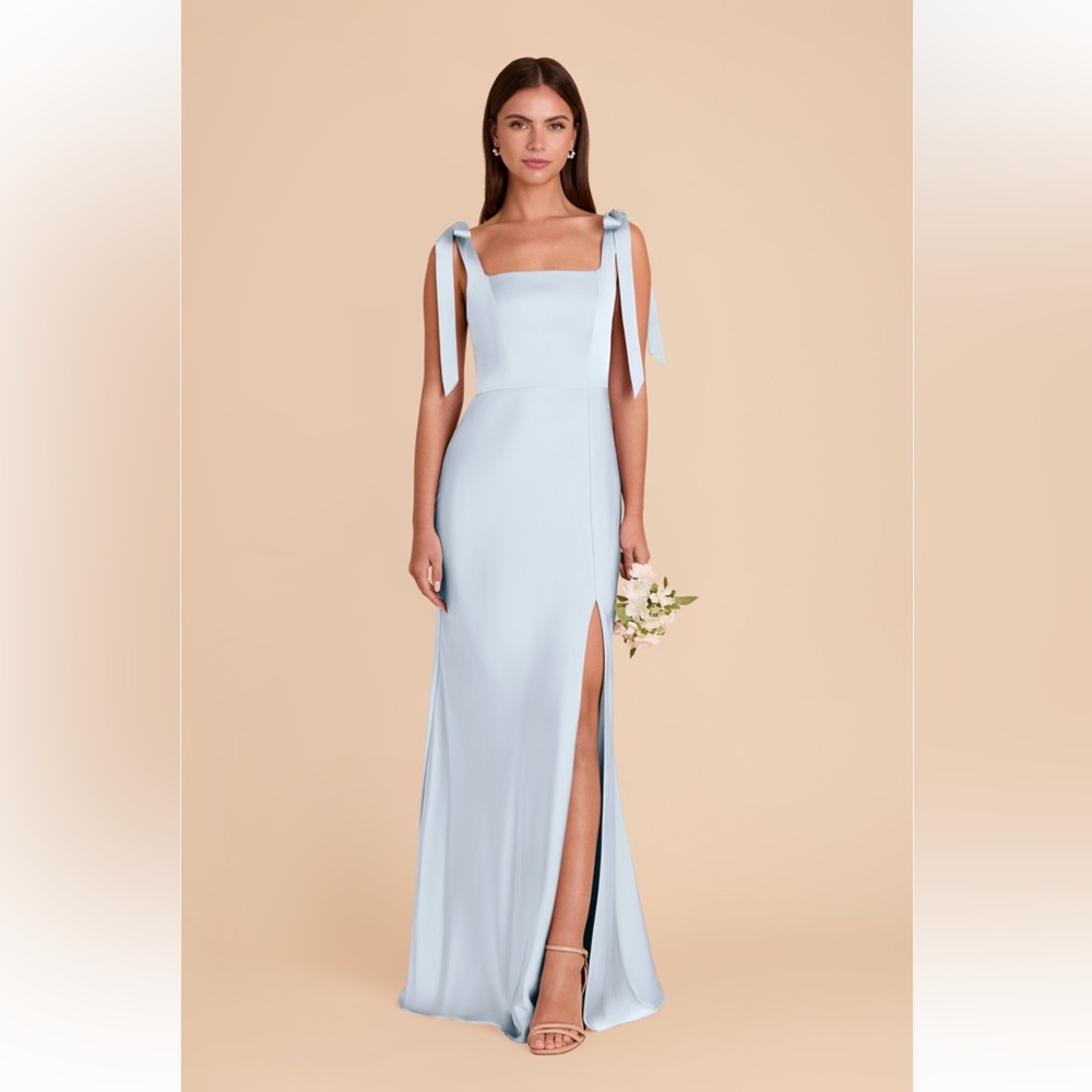 Birdy Grey: Alex Convertible Dress Matte Satin - Mist Blue
